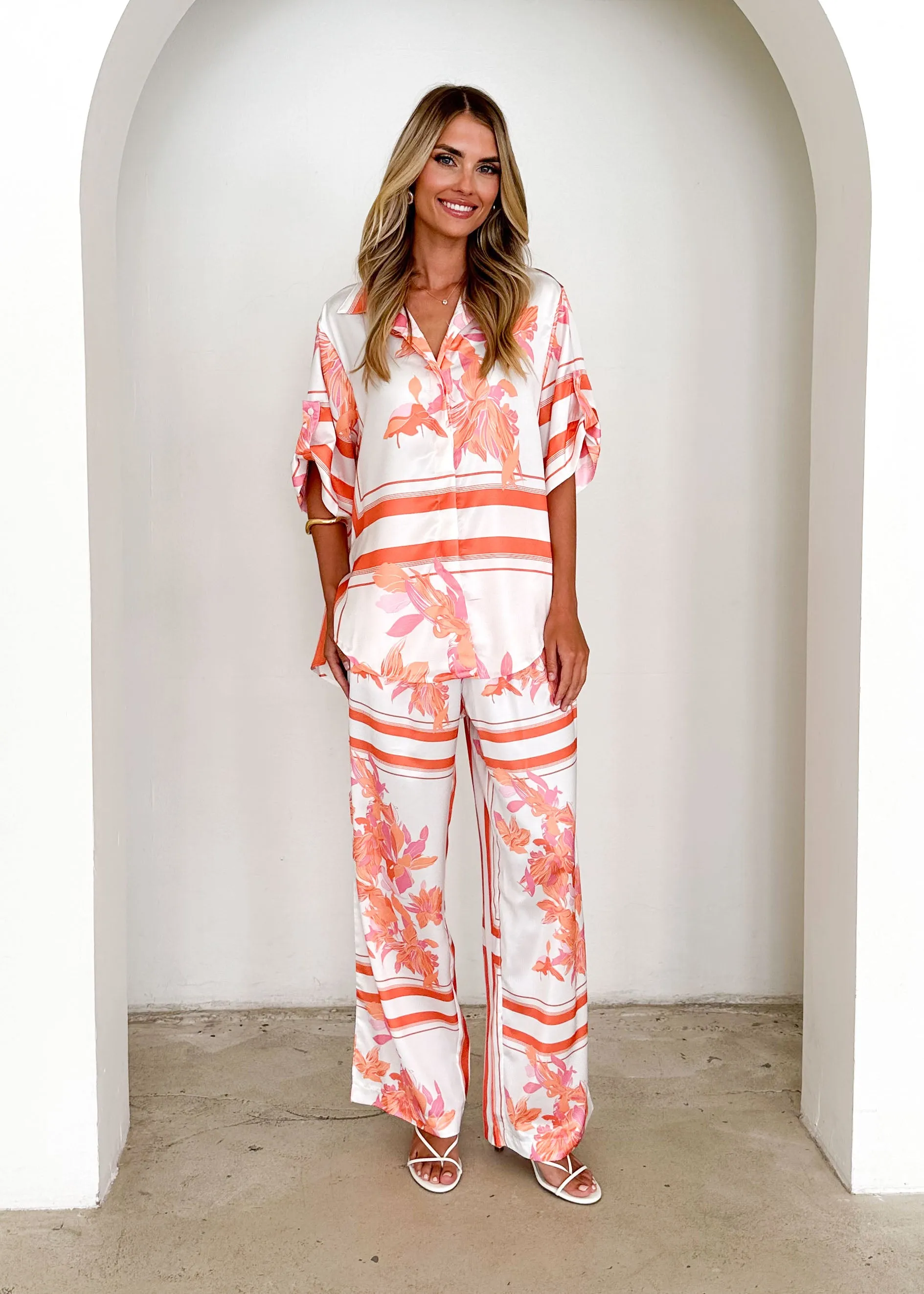 Kaycie Pants - Peach Floral