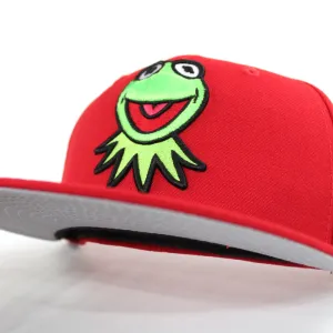Kermit the Frog 59Fifty New Era Fitted Hats (The Muppets Red Gray Under Brim)