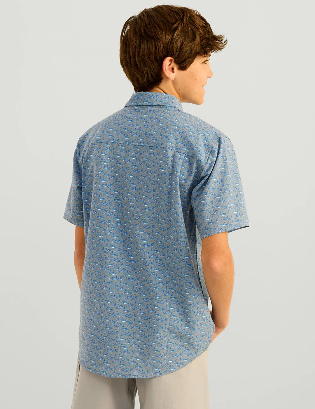 Kids Kona Printed Short Sleeve Button-Down