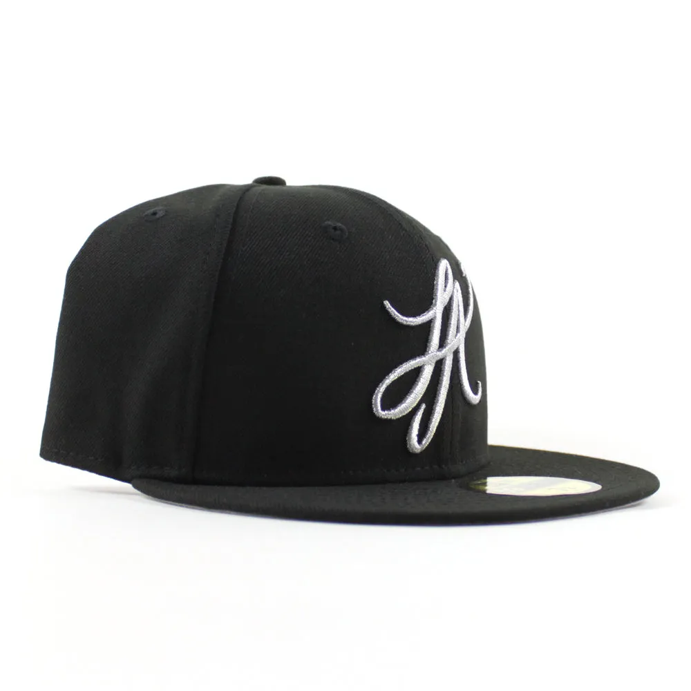 LA Script New Era 59Fifty Hat (Black Gray UNDER BRIM)