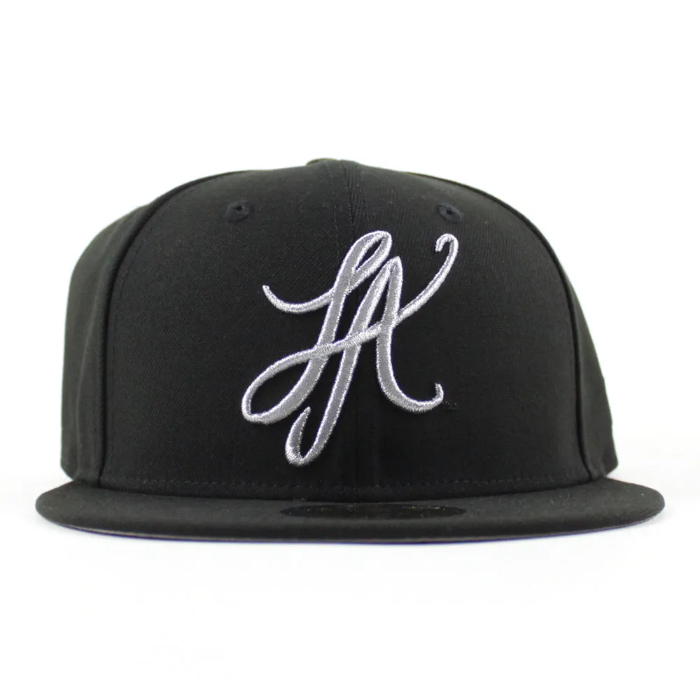 LA Script New Era 59Fifty Hat (Black Gray UNDER BRIM)