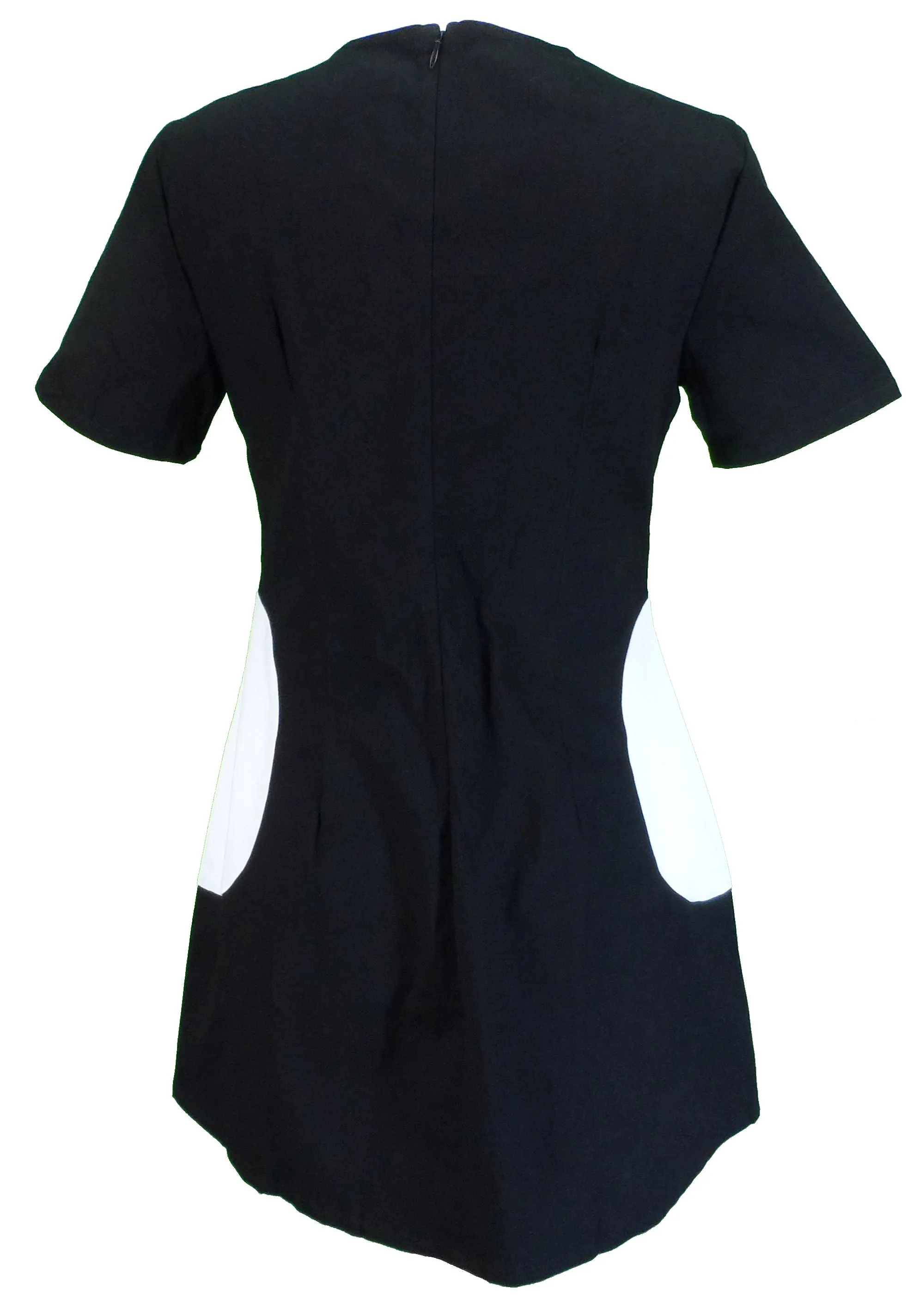 Ladies Retro Mod Vintage Black and White Dress