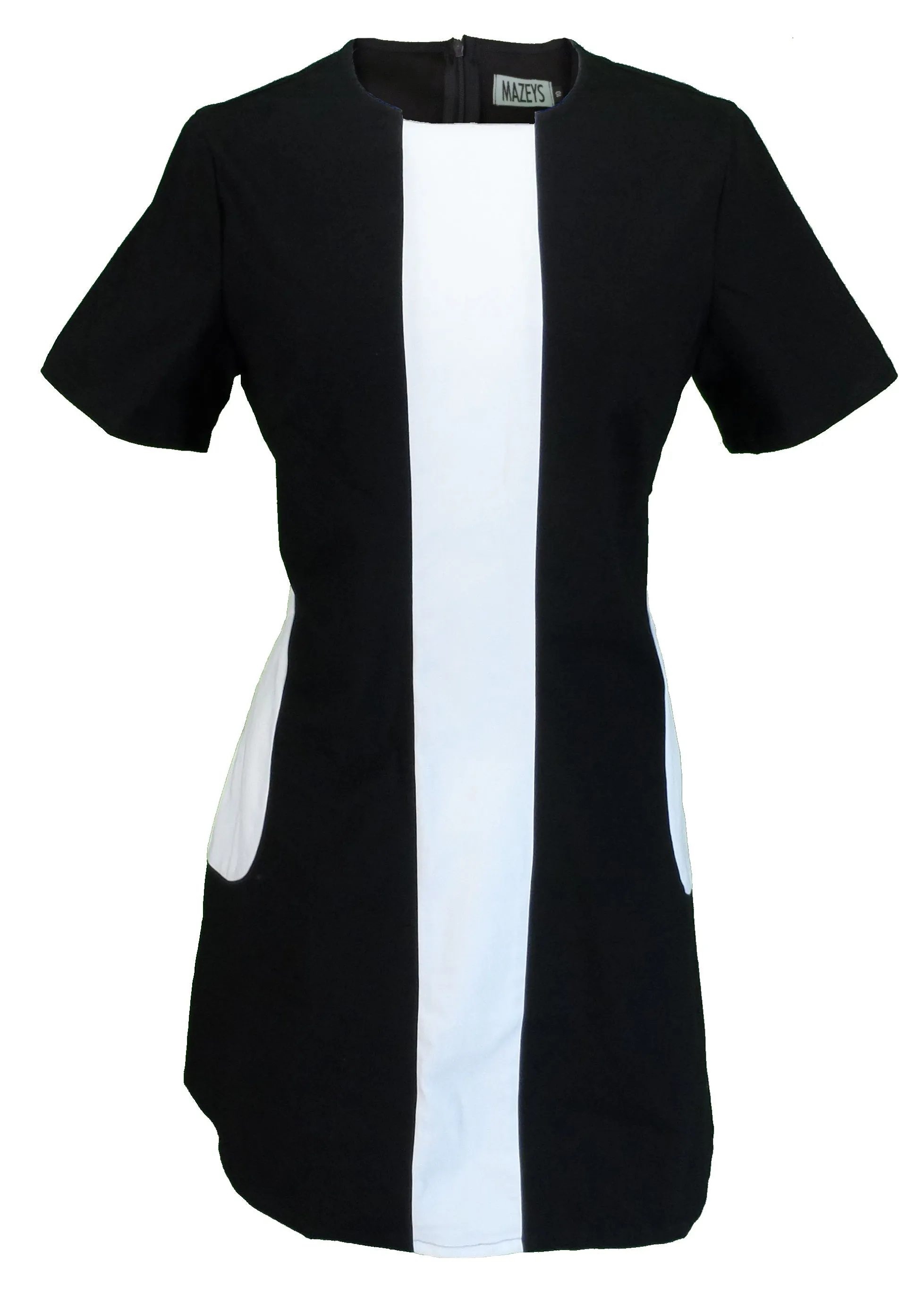 Ladies Retro Mod Vintage Black and White Dress