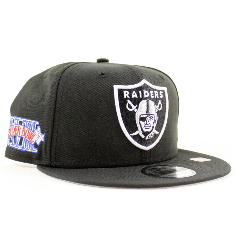Las Vegas Raiders Super Bowl New Era 9Fifty Snapback Cap (Team Color Gray Under Brim)