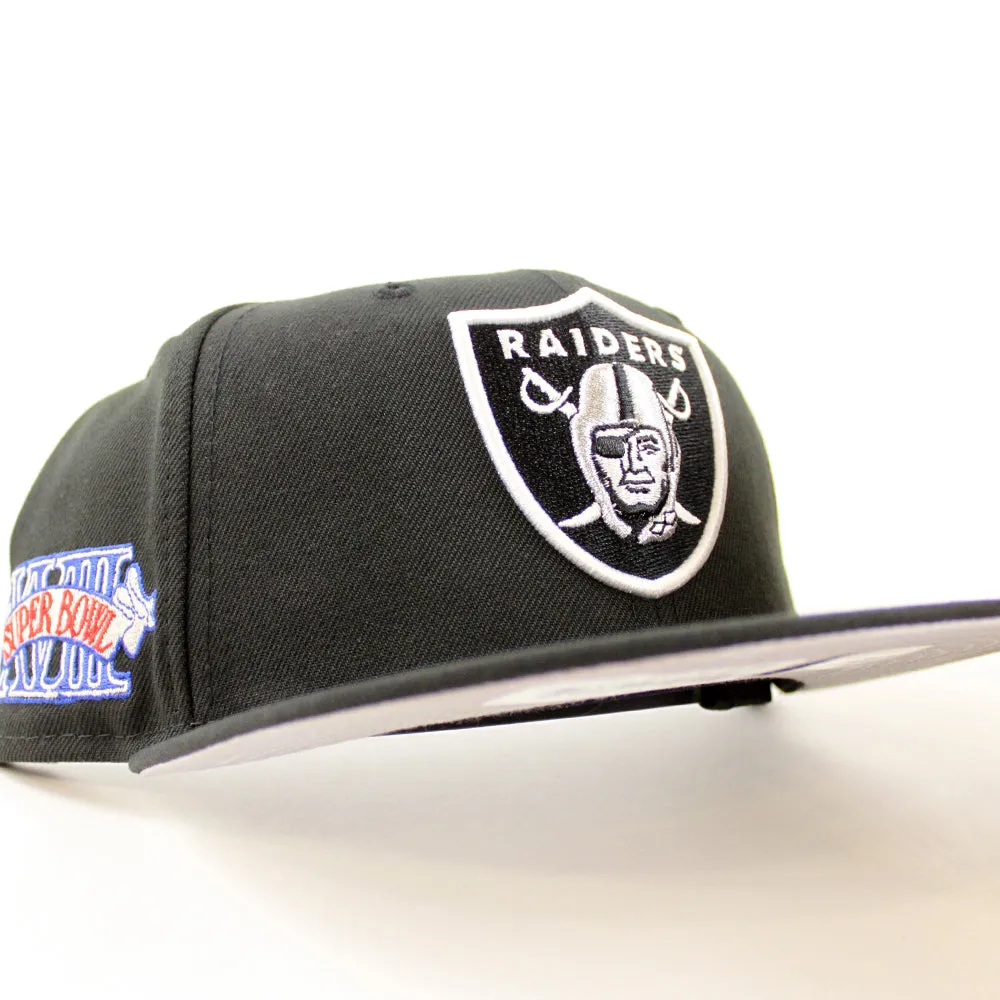Las Vegas Raiders Super Bowl New Era 9Fifty Snapback Cap (Team Color Gray Under Brim)