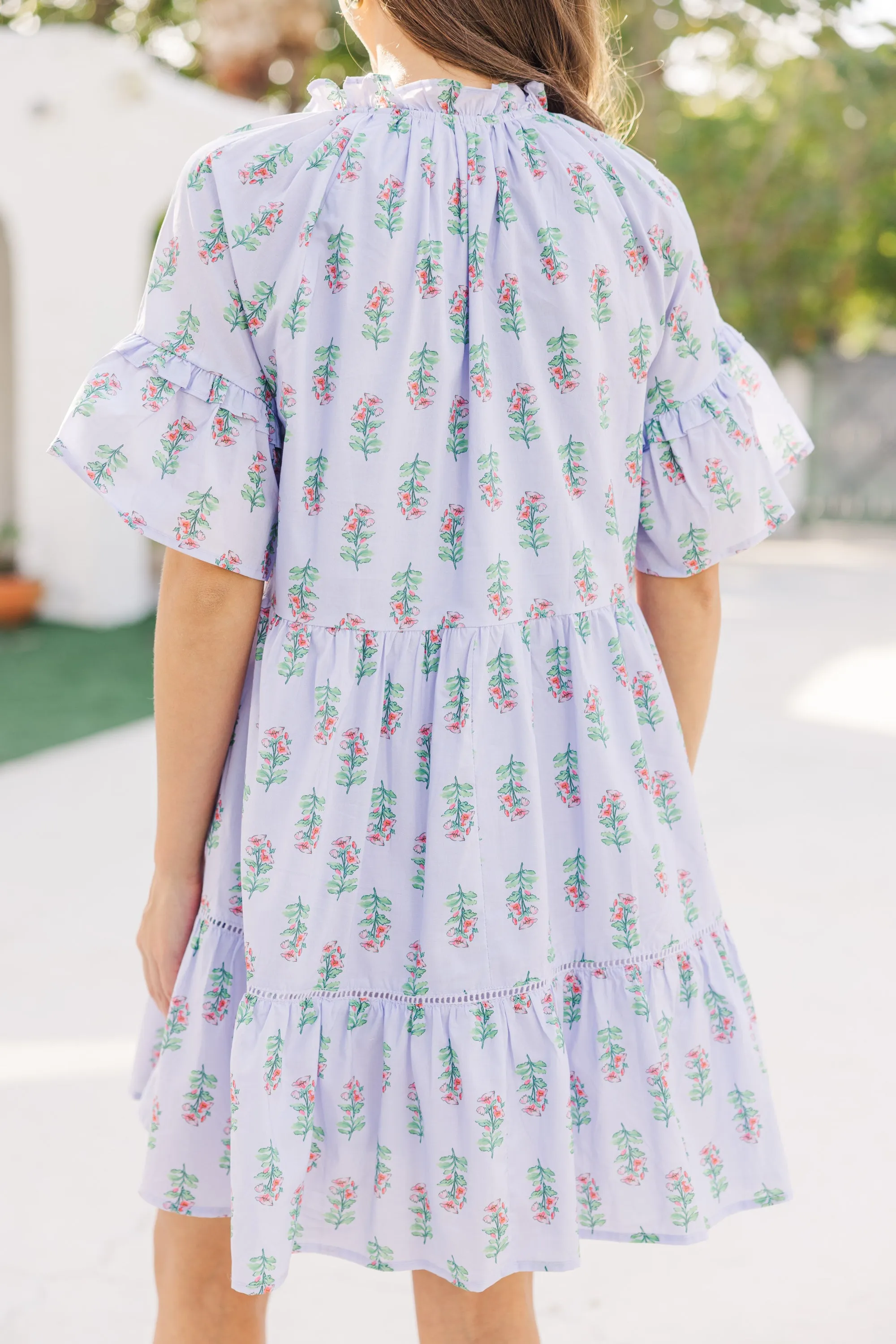 Let It Shine Periwinkle Floral Babydoll Dress