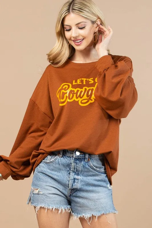 Let's Go Cowgirls Vinyl Graphic Sweatshirt