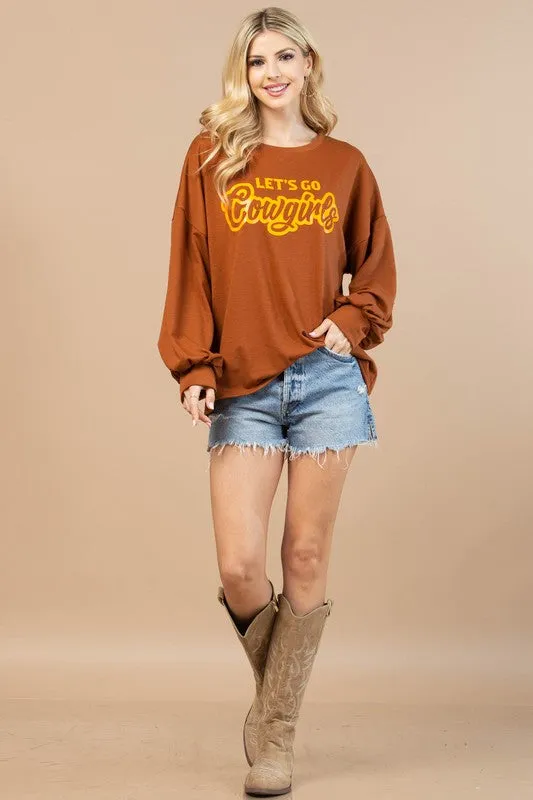 Let's Go Cowgirls Vinyl Graphic Sweatshirt