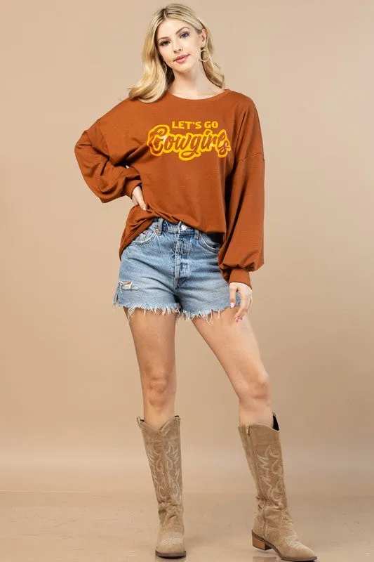 Let's Go Cowgirls Vinyl Graphic Sweatshirt