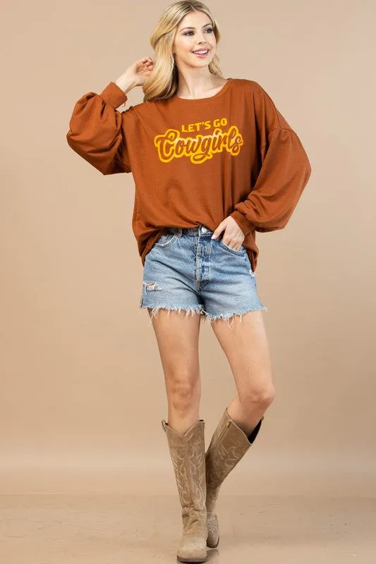 Let's Go Cowgirls Vinyl Graphic Sweatshirt