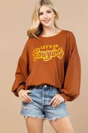 Let's Go Cowgirls Vinyl Graphic Sweatshirt