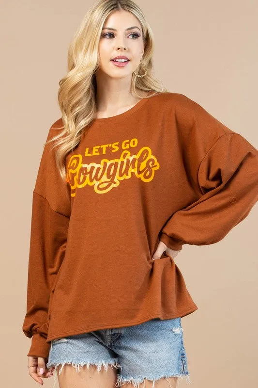 Let's Go Cowgirls Vinyl Graphic Sweatshirt