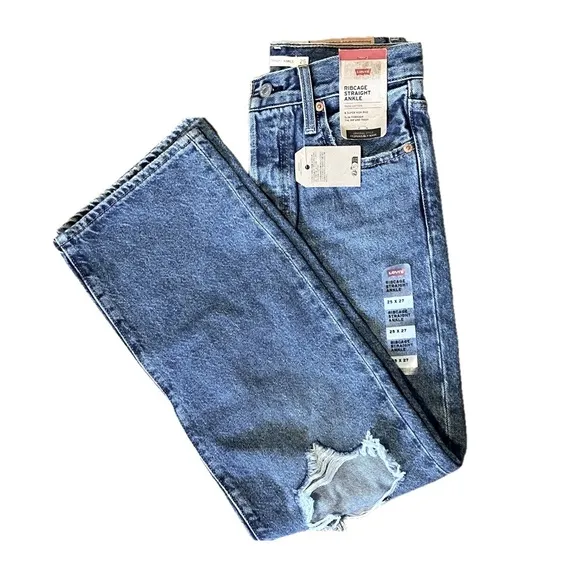 LEVIS 1990s Y2K Skater Rib Cage Straight Leg Denim Jeans NWT size 25