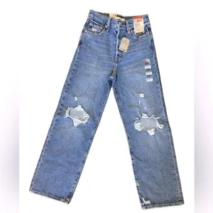 LEVIS 1990s Y2K Skater Rib Cage Straight Leg Denim Jeans NWT size 25