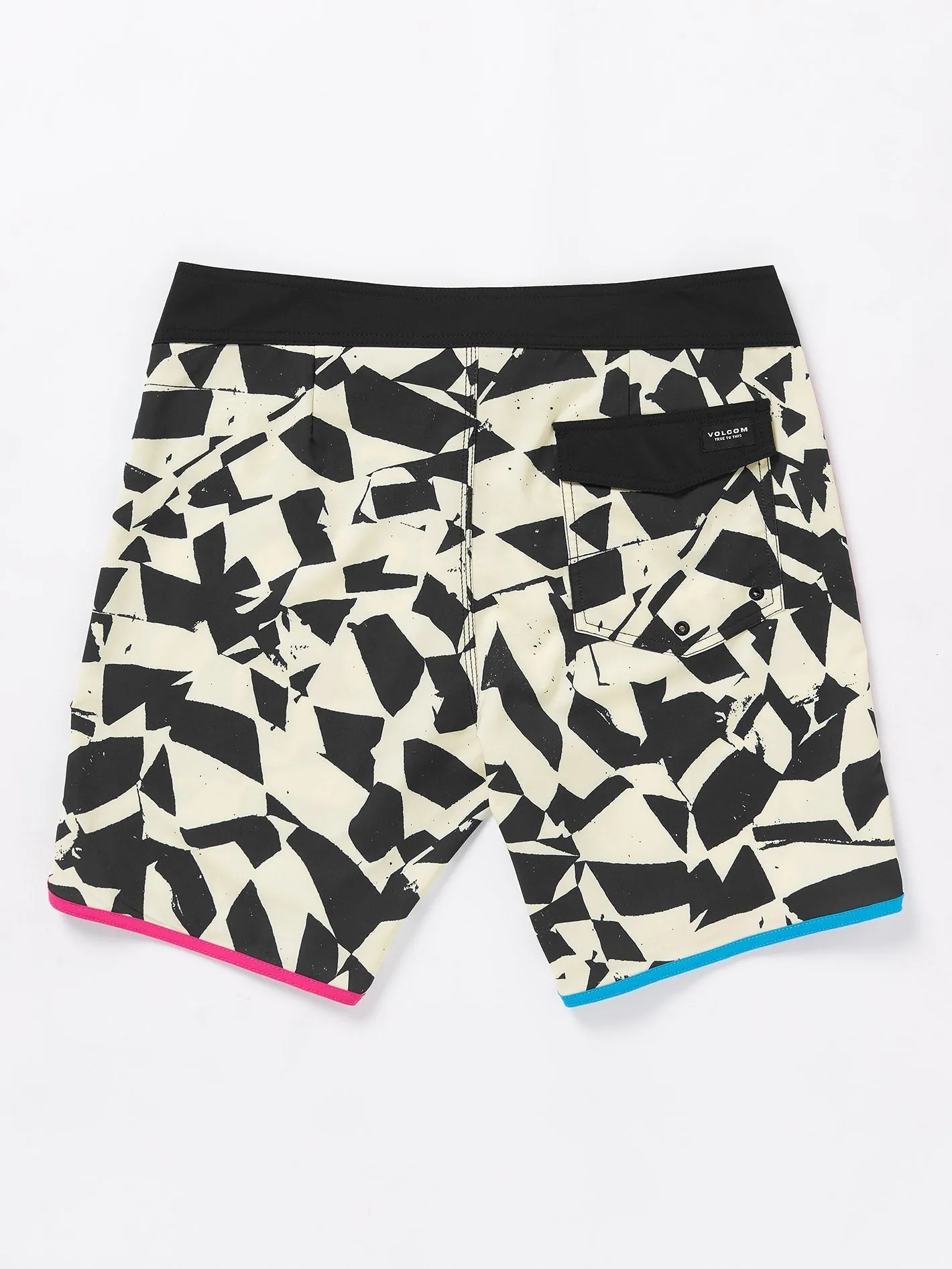 Lido Print Scallop Mod 19" Boardshort - BLACK WHITE