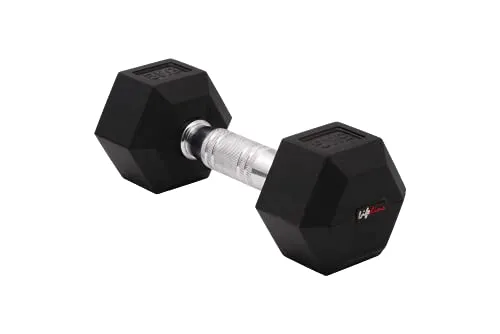 Lifeline 5 Kg Hexa Dumbbell Set Ideal for Home Gym Exercise Workout for Men & Women, Cast Iron Rubber Coated Encased, Perfect for Home Fitness- Pack of 2