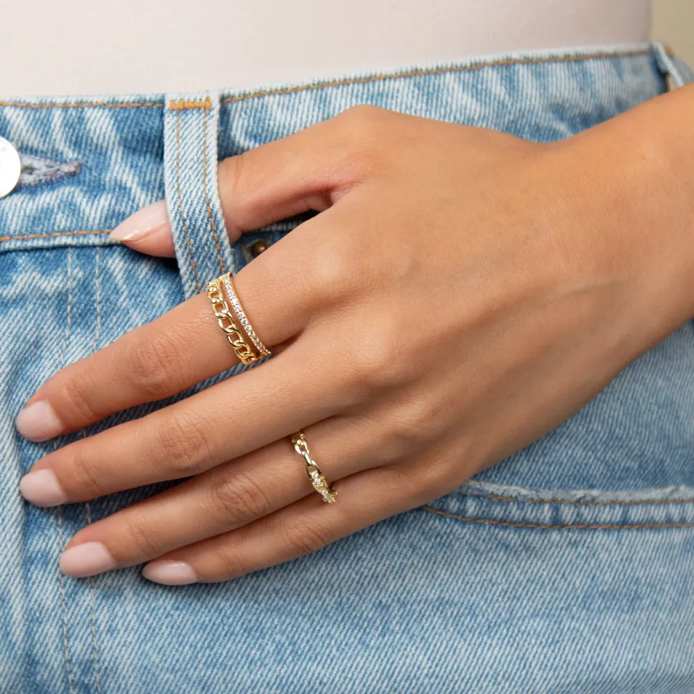 Link x Pavé Double Row Ring