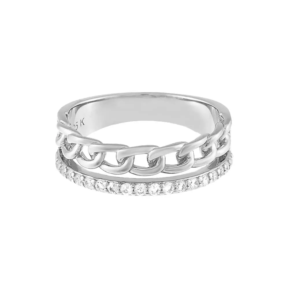 Link x Pavé Double Row Ring