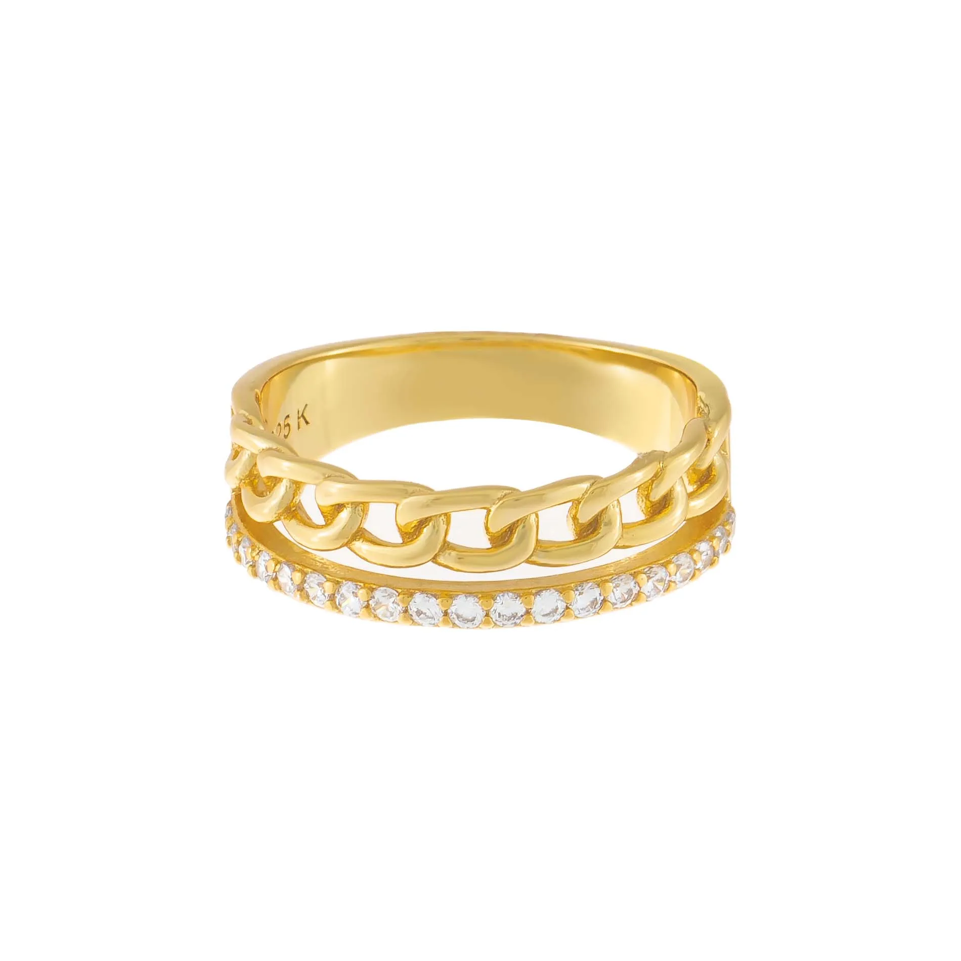 Link x Pavé Double Row Ring