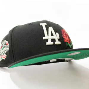 Los Angeles Dodgers 100 Anniversary New Era 59Fifty Fitted Hat (Glow in the Dark Rose Black Green Under Brim)