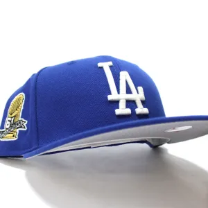Los Angeles Dodgers 6X Championships New Era 59Fifty Fitted Hat (Glow in The Dark Blue Grey Under Brim)