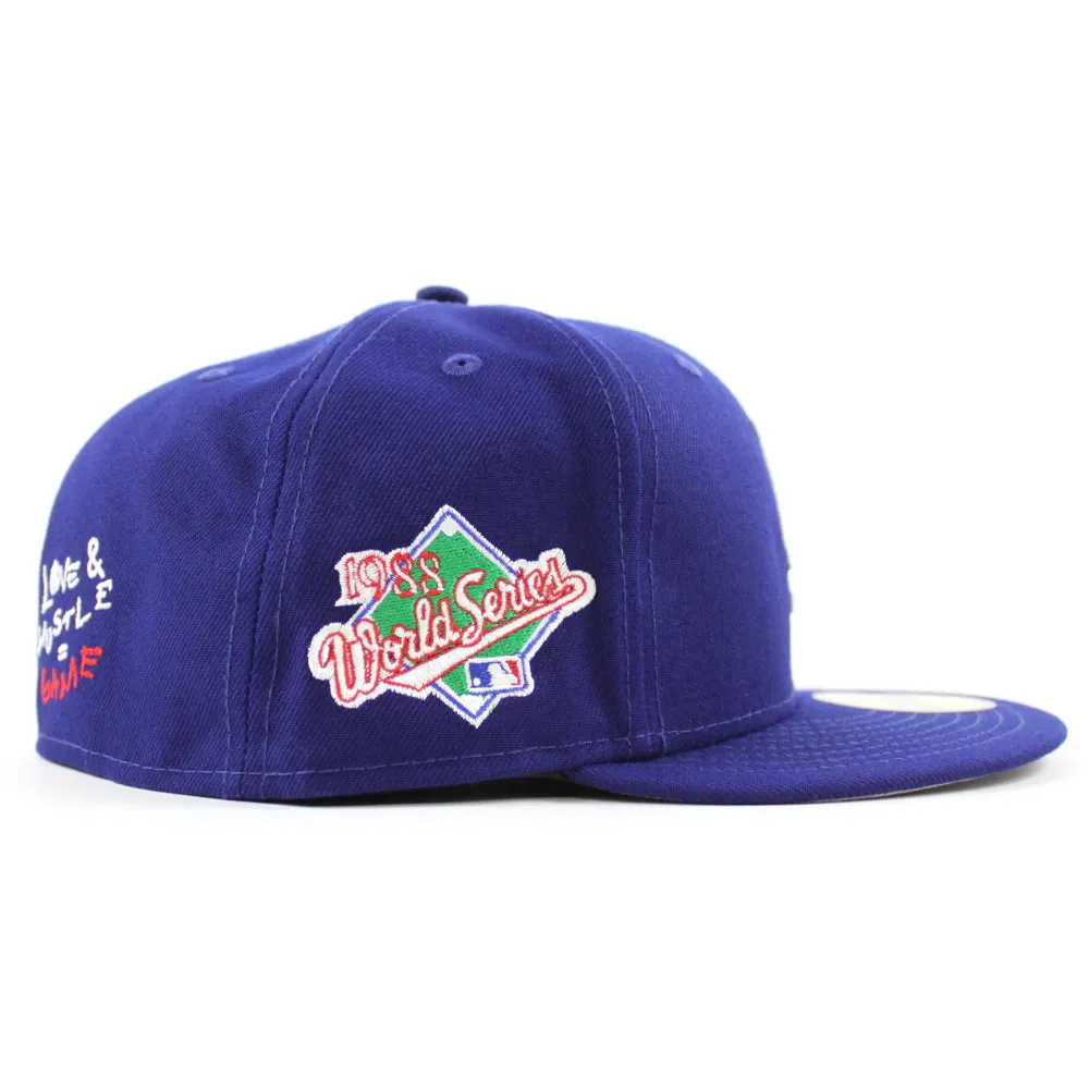 Los Angeles Dodgers TEAM HEART 1988 World Series New Era 59Fifty Fitted Hat (Team Color Gray Under Brim)