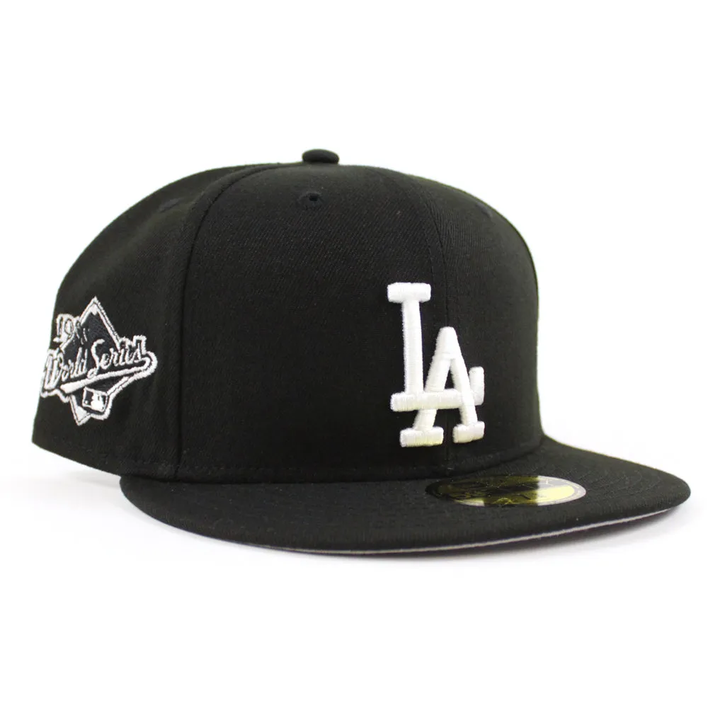 Los Angeles Dodgers World Series New Era 59Fifty Fitted hat (Black White Gray Under Brim)