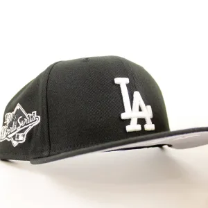 Los Angeles Dodgers World Series New Era 59Fifty Fitted hat (Black White Gray Under Brim)
