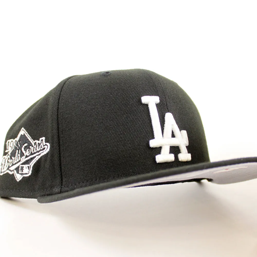 Los Angeles Dodgers World Series New Era 59Fifty Fitted hat (Black White Gray Under Brim)