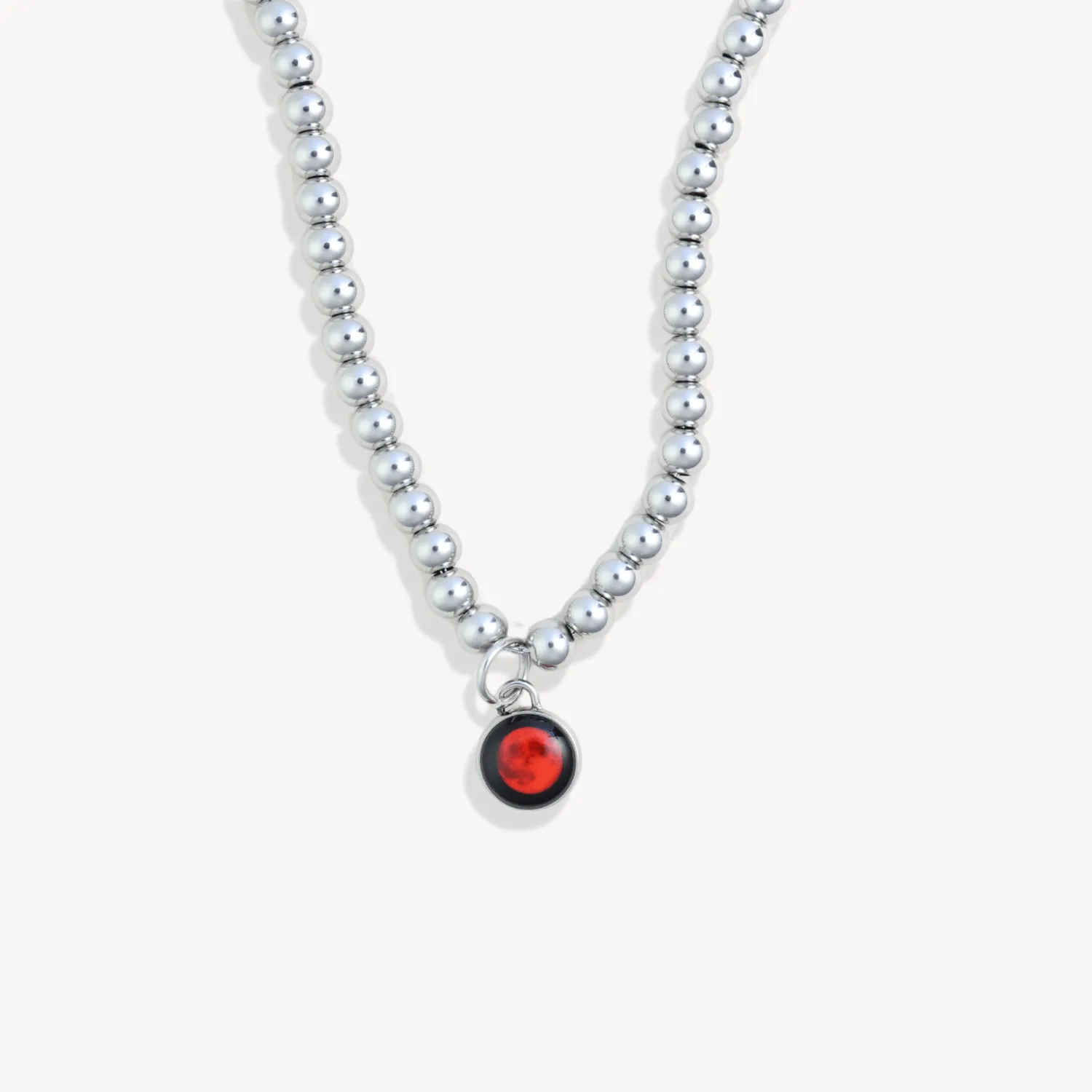 Lunar Eclipse Luxe Steel Beaded Necklace