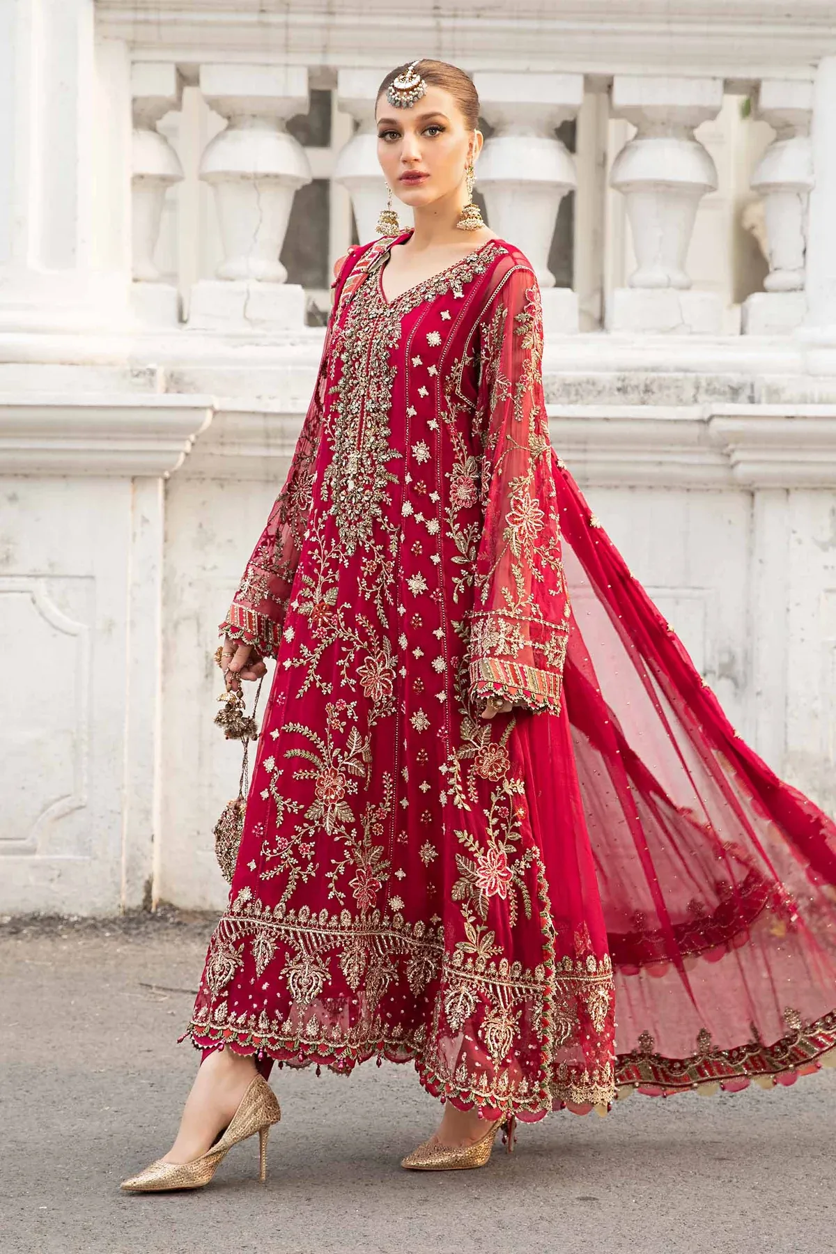 Maria.B Luxury Unstitched Embroidered Chiffon Suit MPC-24-107