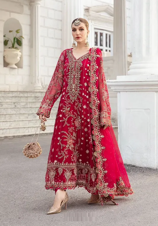 Maria.B Luxury Unstitched Embroidered Chiffon Suit MPC-24-107
