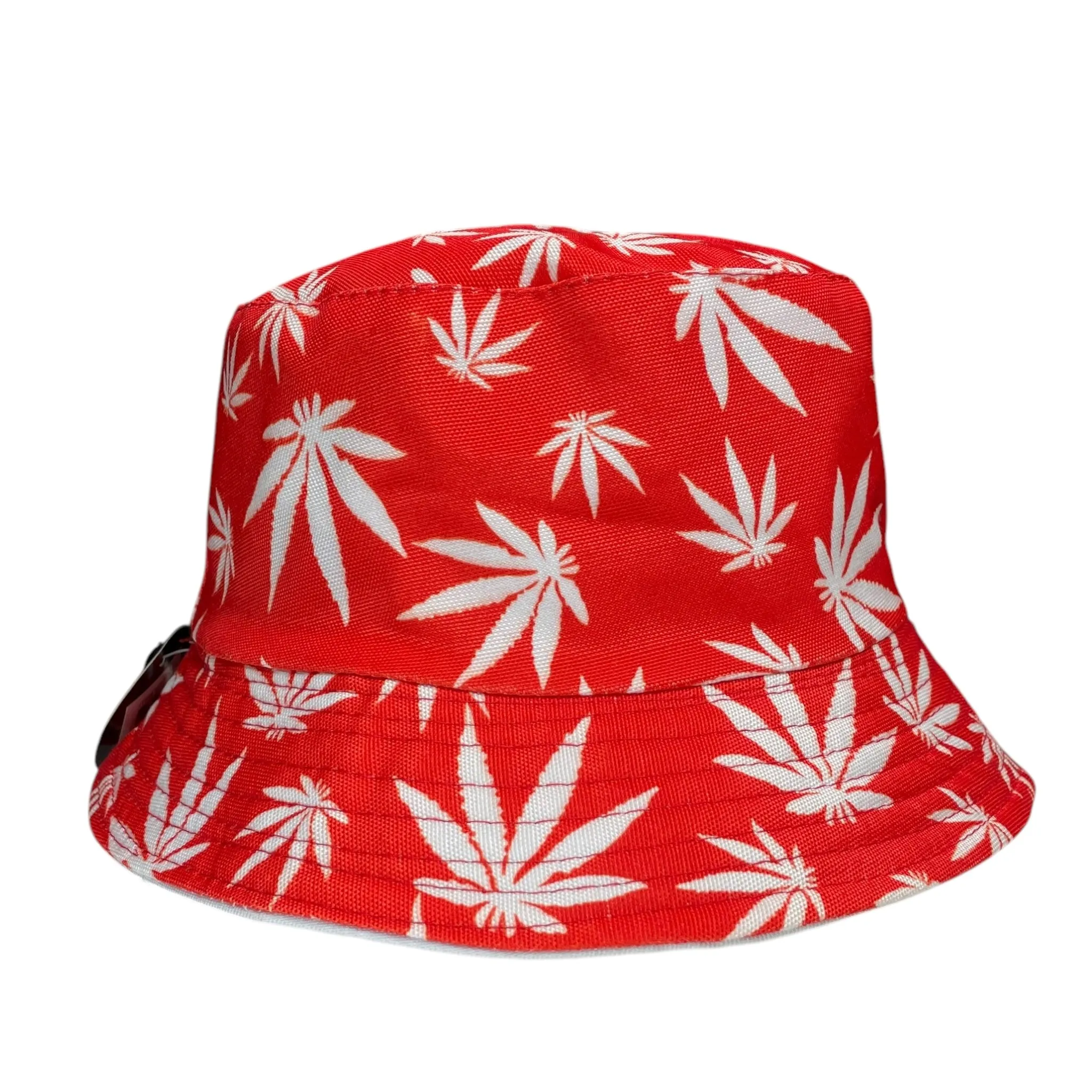 Marijuana Weed Leaf Bucket Hat, Reversible, Hip Hop Street Style