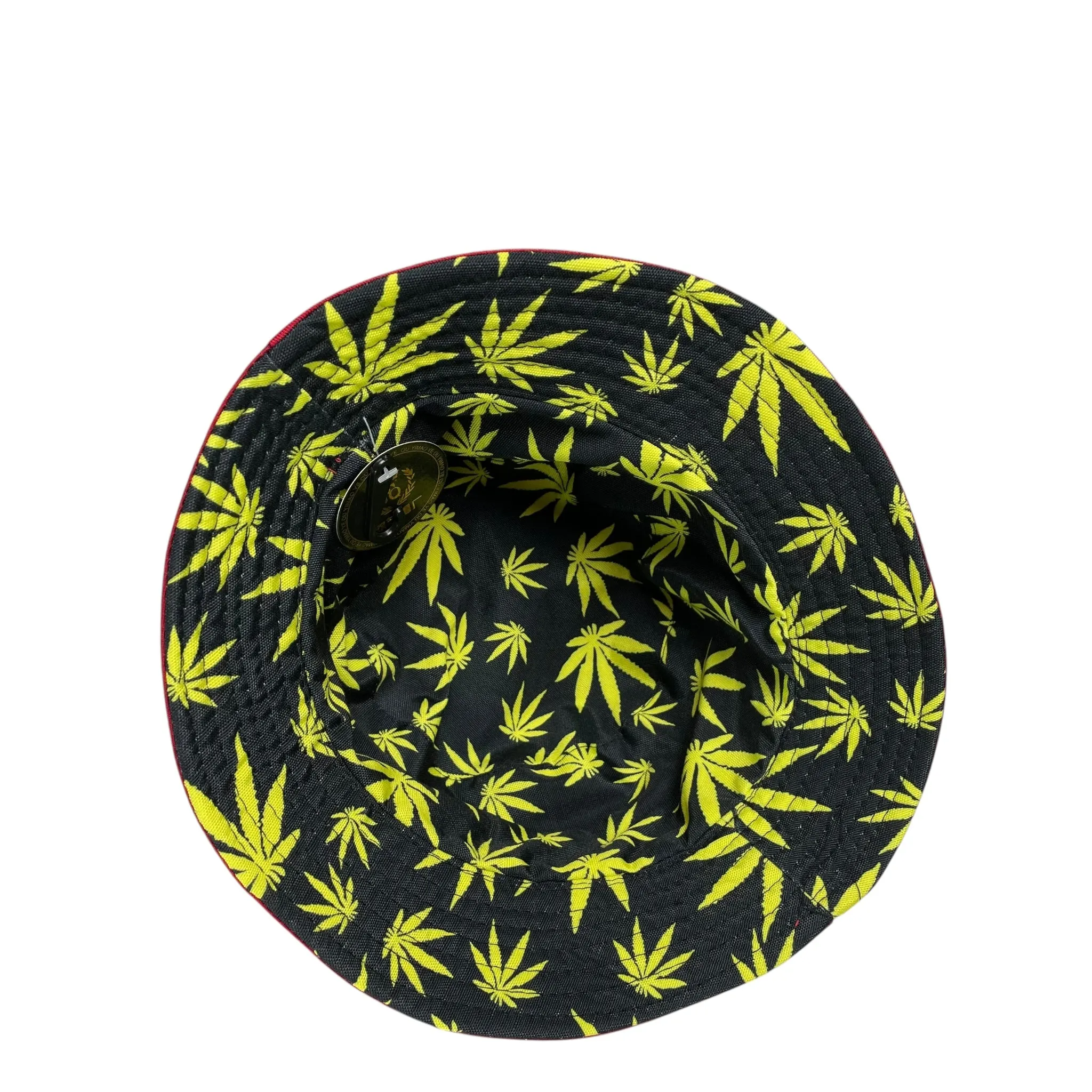 Marijuana Weed Leaf Bucket Hat, Reversible, Hip Hop Street Style