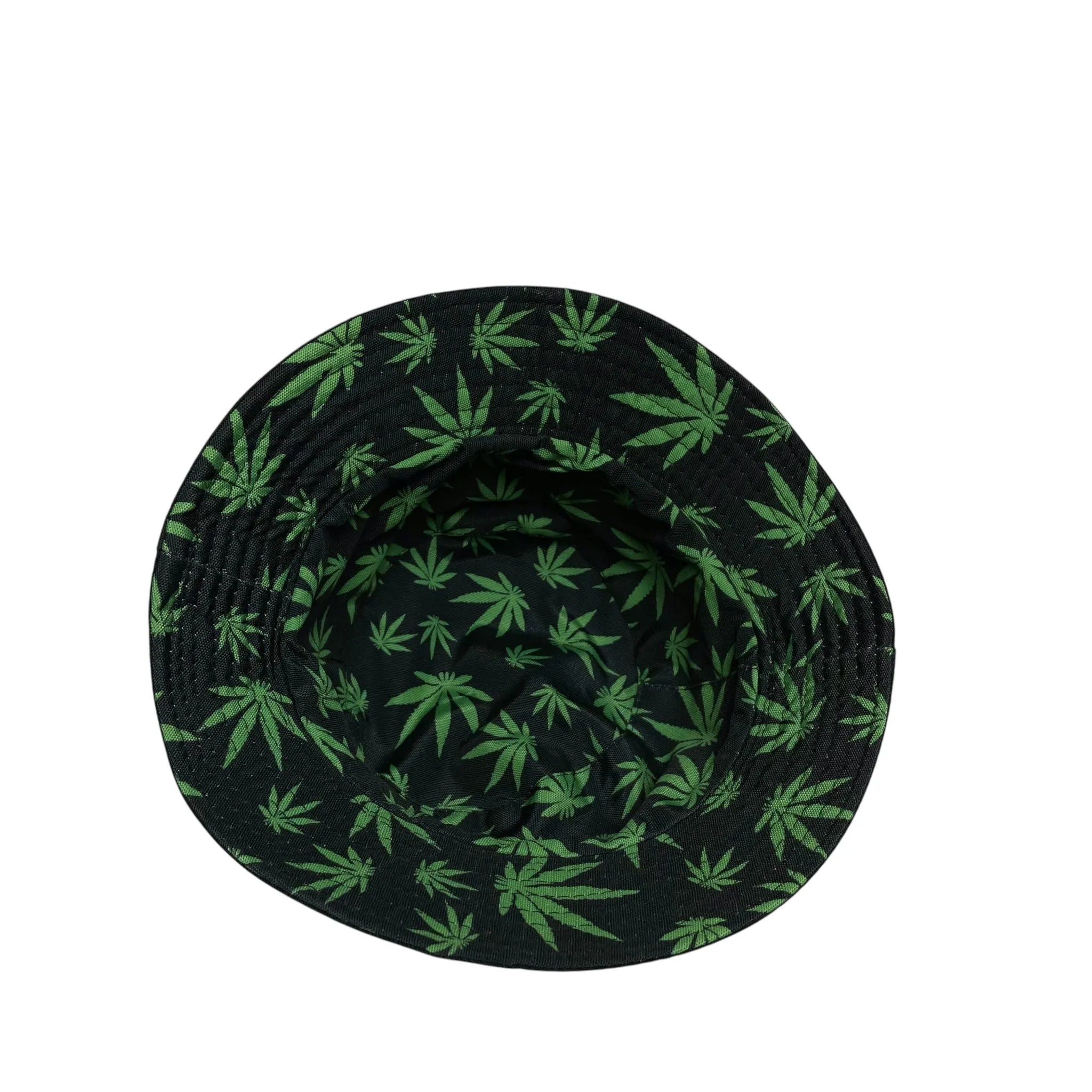 Marijuana Weed Leaf Bucket Hat, Reversible, Hip Hop Street Style