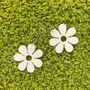 Mega Hazey Dazey Hoop Earrings in White