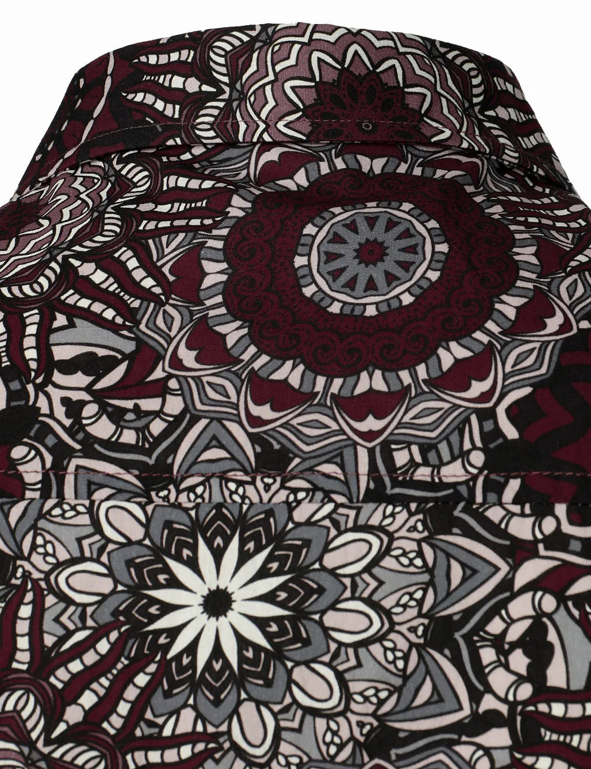 Men's Casuual Mandala Print Cotton Long Sleeve Button Up Dress Shirt