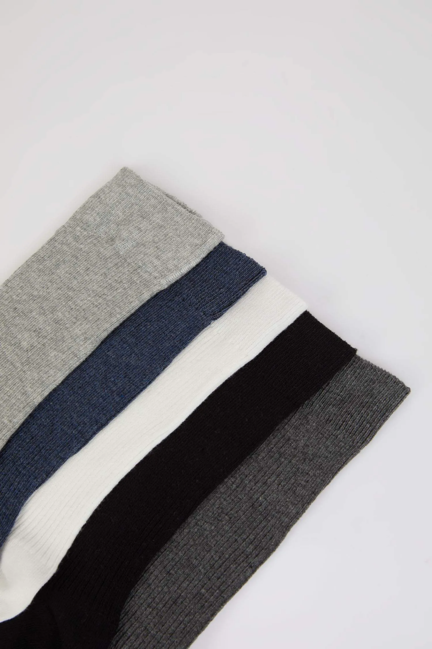 Mens Comfortable Rubber 5 Pcs Cotton Long Socks