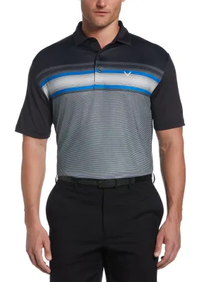 Mens Engineered Energy Print Stripe Golf Polo