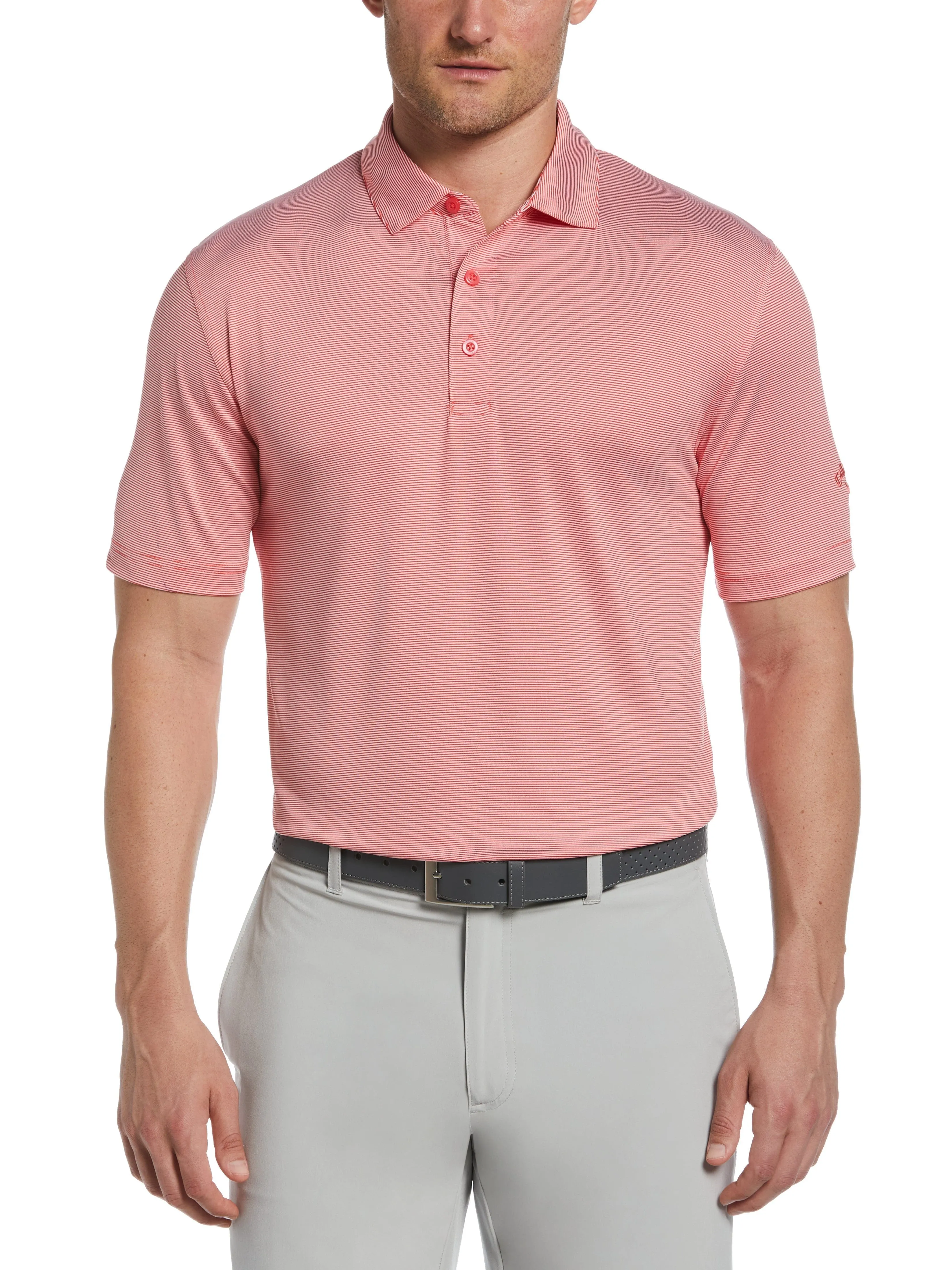 Mens Fine Line Stripe Golf Polo
