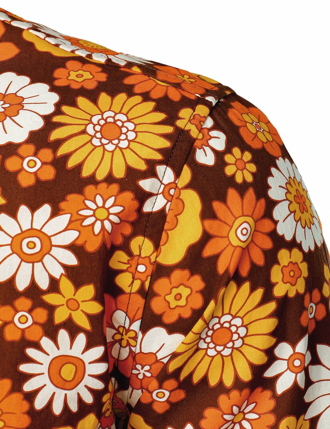 Men's Floral Vintage Button Up 70s Themed Disco Party Long Sleeve Shirt