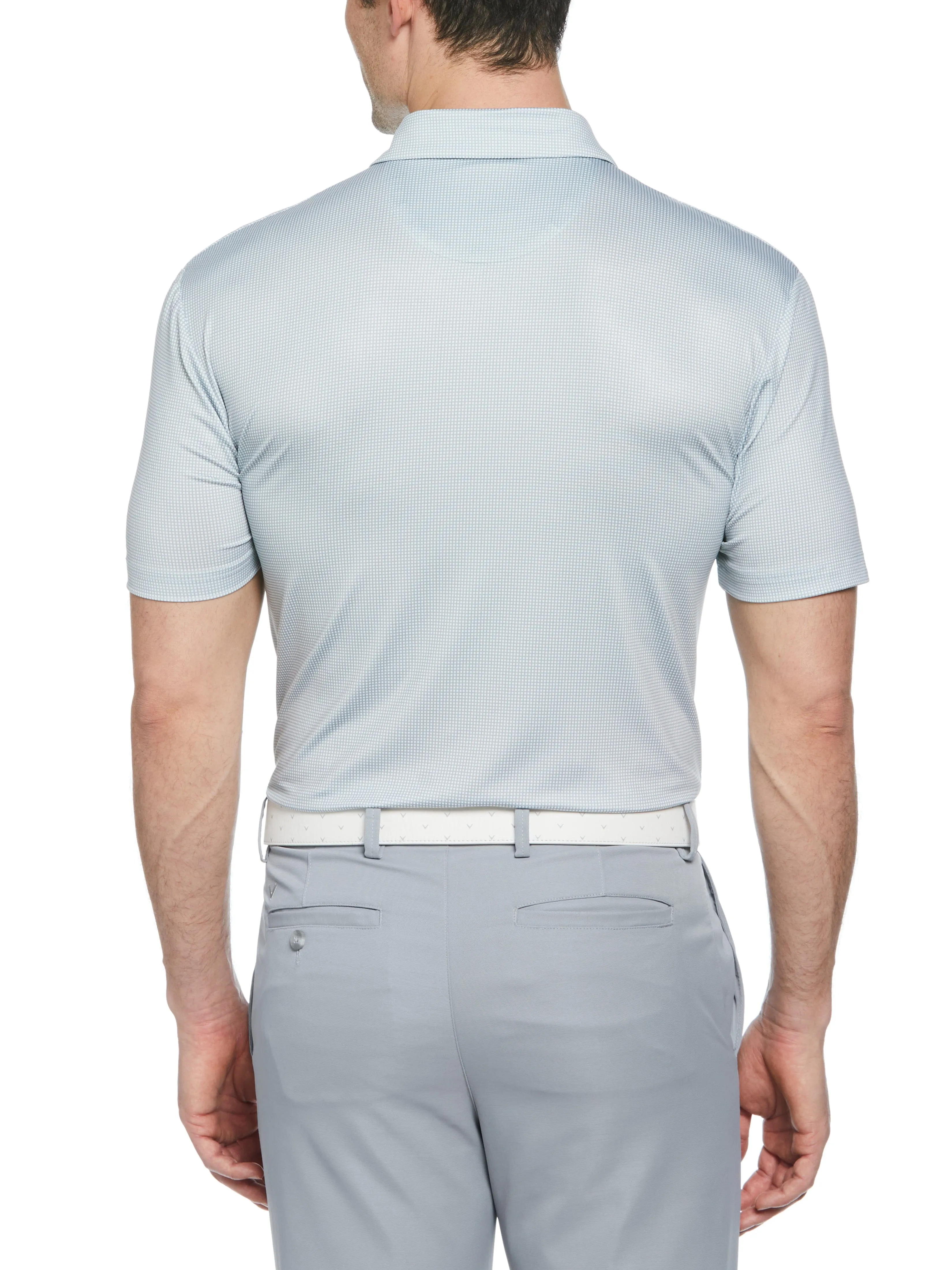 Men's Gingham Print Golf Polo