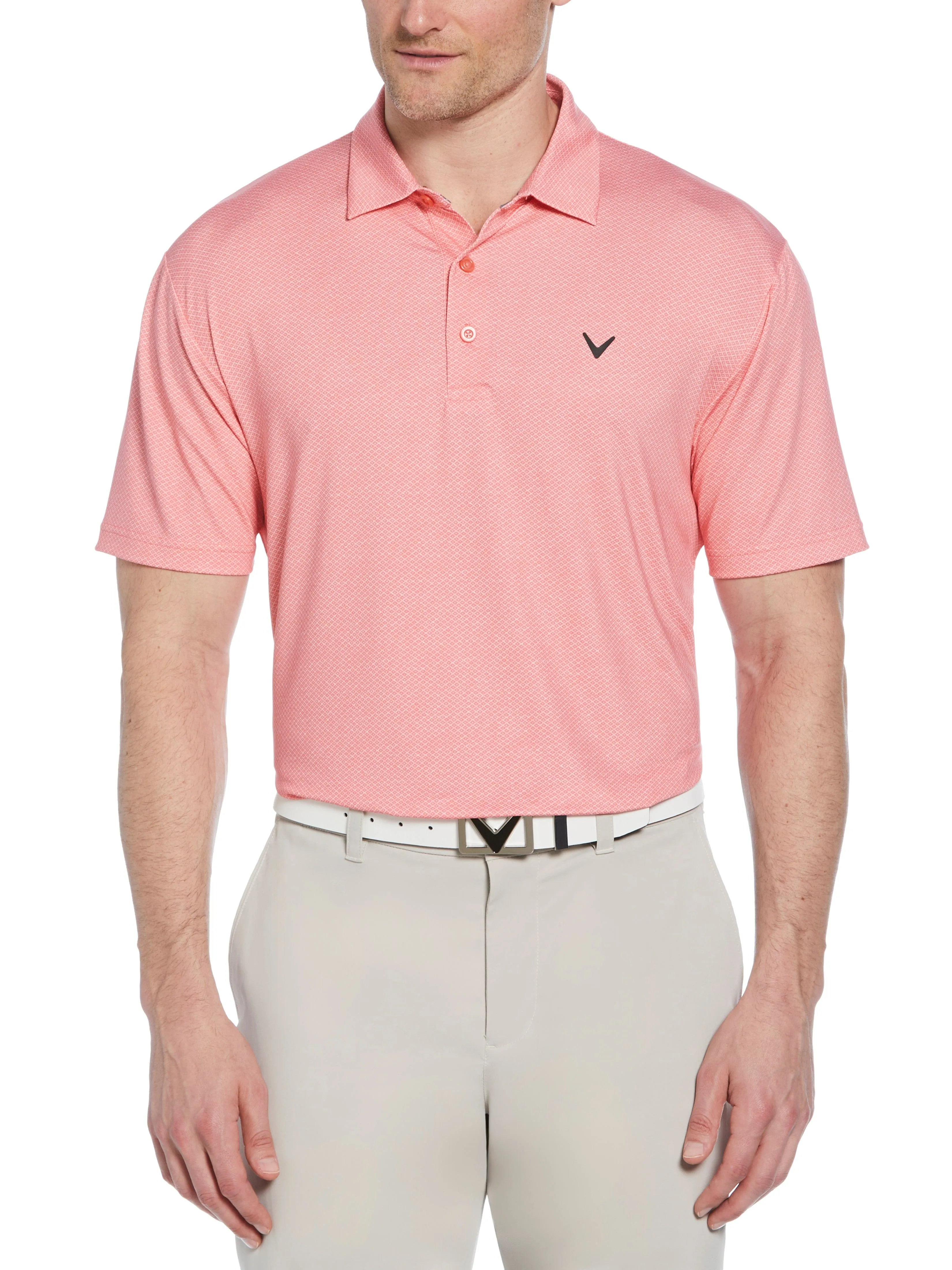 Men's Heather Geo Print Golf Polo