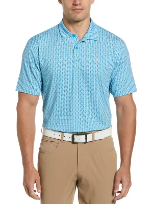 Men's Herringbone Print Polo