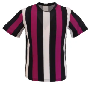 Mens Purple Vertical Striped Mod T Shirts