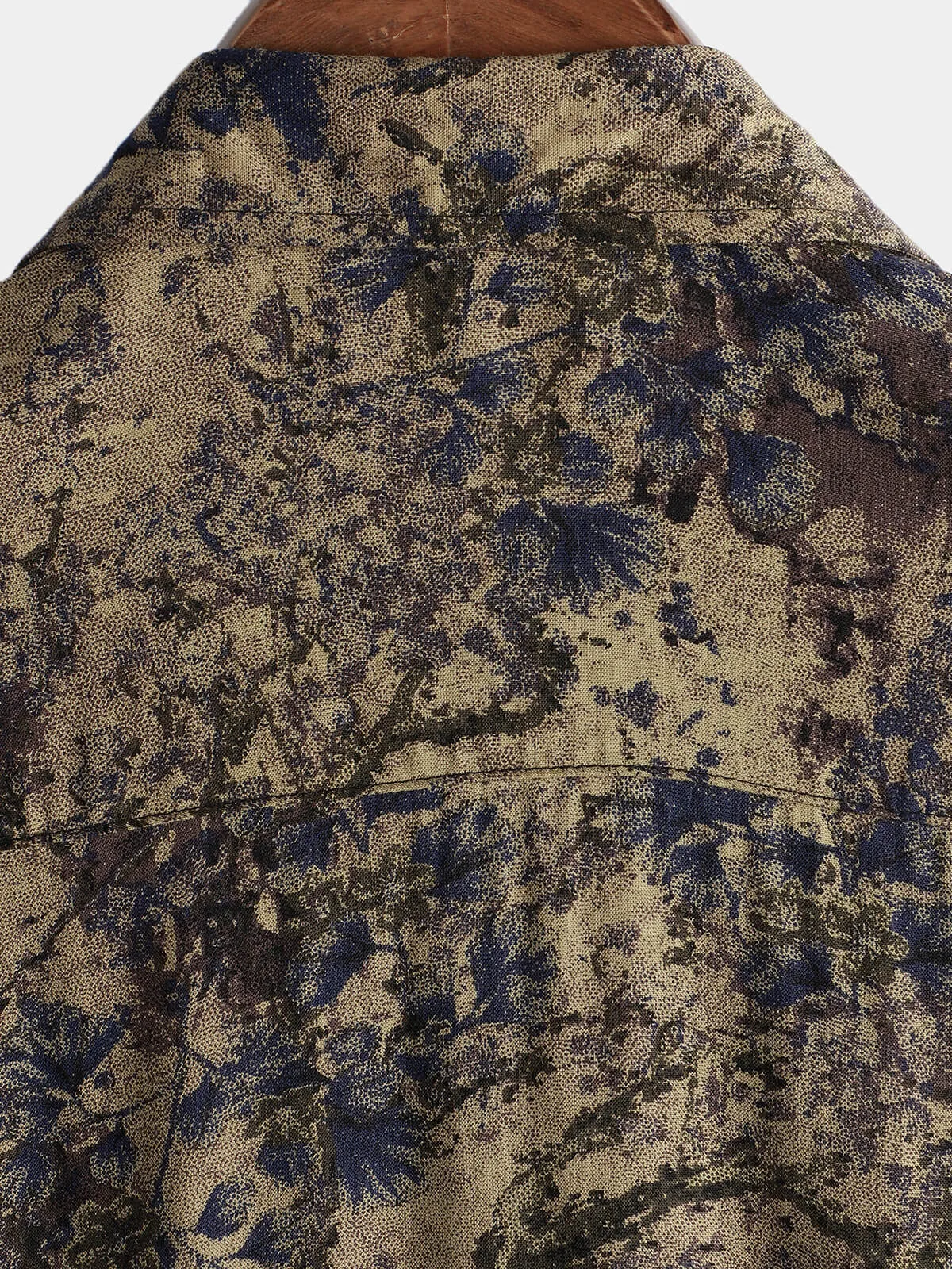 Men's Retro Floral Print Casual Short Sleeve Holiday Shirt