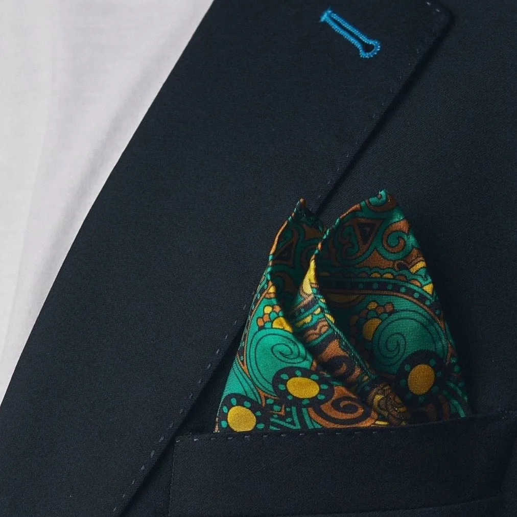 Men's Silk Paisley Pocket Square - The Forks