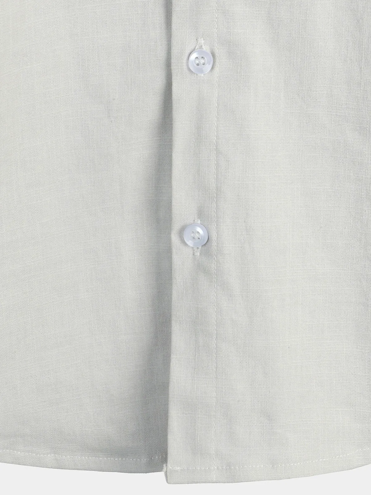 Men's Solid Color Linen Cotton Pocket Casual Button Short Sleeve Shirt