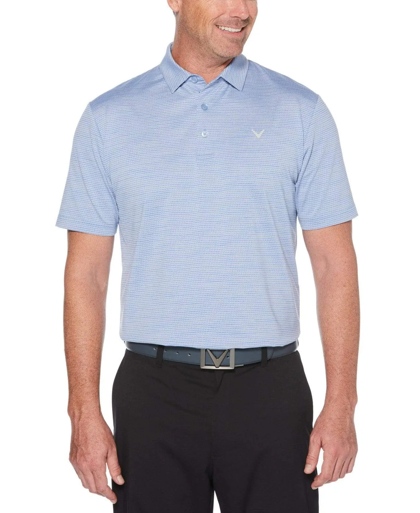 Mens Space Dye Jacquard Polo