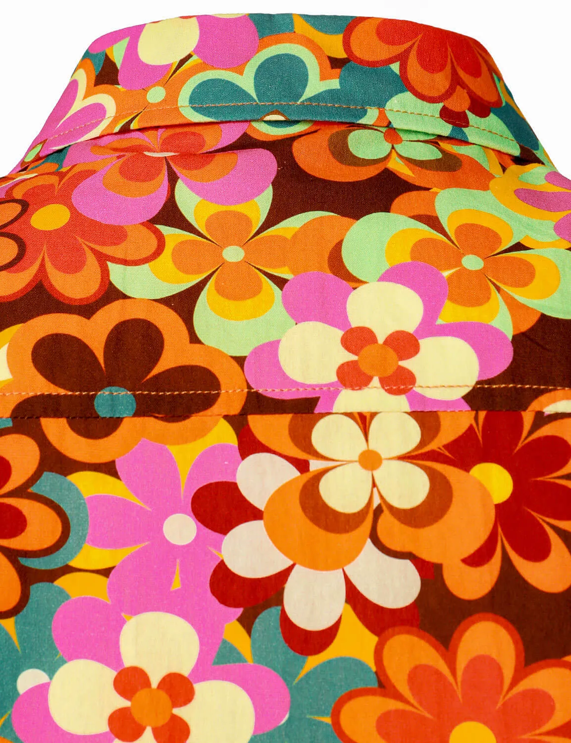 Men's Vintage Floral 70s Party Long Sleeve Shirt